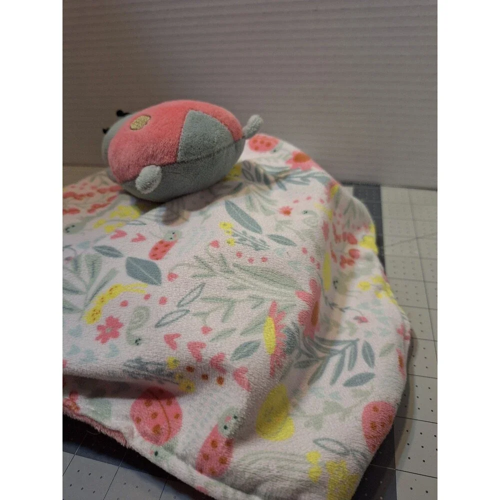 Carters Ladybug Flowers Lovey Security Blanket Plush